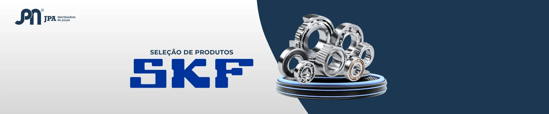 Banner de seleção de produtos SKF no e-commerce da JPA Distribuidora