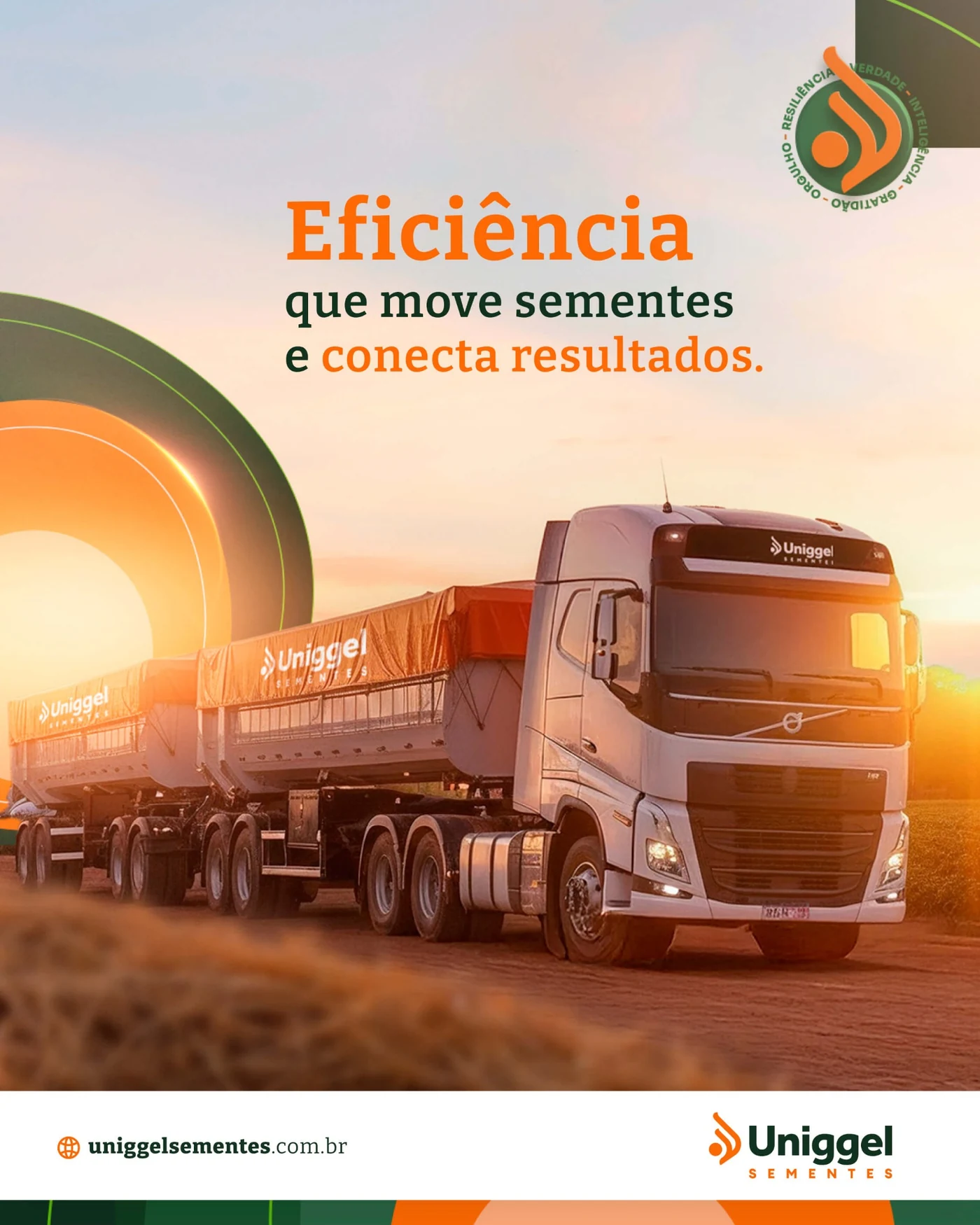 Post da Uniggel Sementes sobre eficiência logística