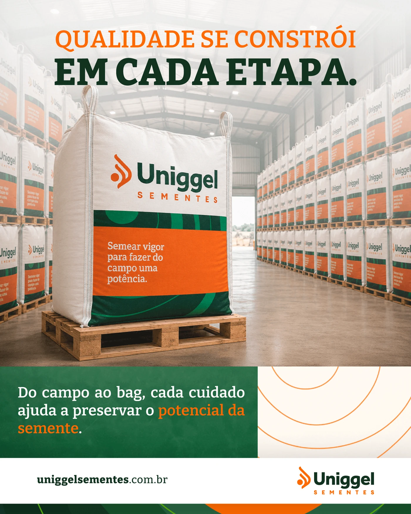 Post da Uniggel Sementes sobre qualidade em cada etapa